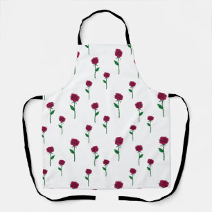 Romantic red roses Valentine's Day pattern Apron