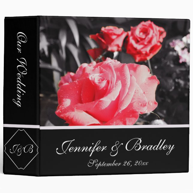 Romantic Red Roses Wedding Binder (Front/Spine)