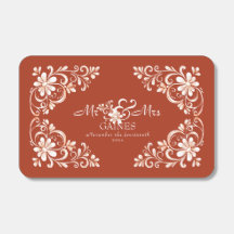Romantic Red Rust Mr & Mrs Floral Wedding