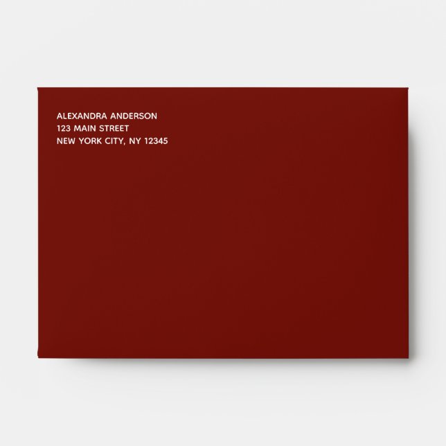 Romantic Red Simple Minimalist Coloured Envelope (Front)