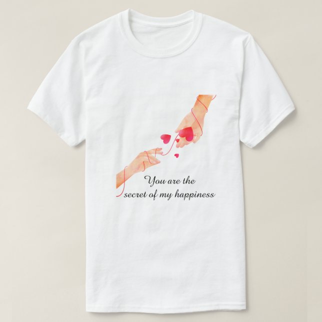 "Romantic Red String of Fate Hands & Hearts – Eter T-Shirt (Design Front)