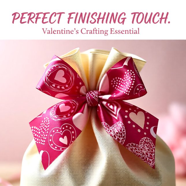 Romantic Red Valentine Heart Pattern Satin Ribbon (Romantic Red Valentine Heart Pattern Satin Ribbon)