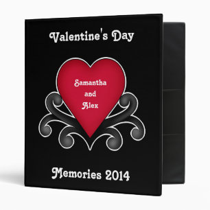 Romantic red Valentine's Day heart Binder