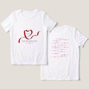 Romantic red Watercolor Hearts White T-Shirt. Tri-Blend Shirt
