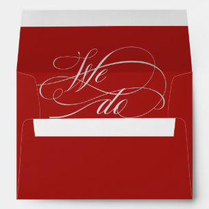 Romantic Red We Do Calligraphy Wedding Envelope