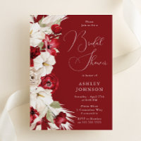 Romantic Red & White Floral Bridal Shower