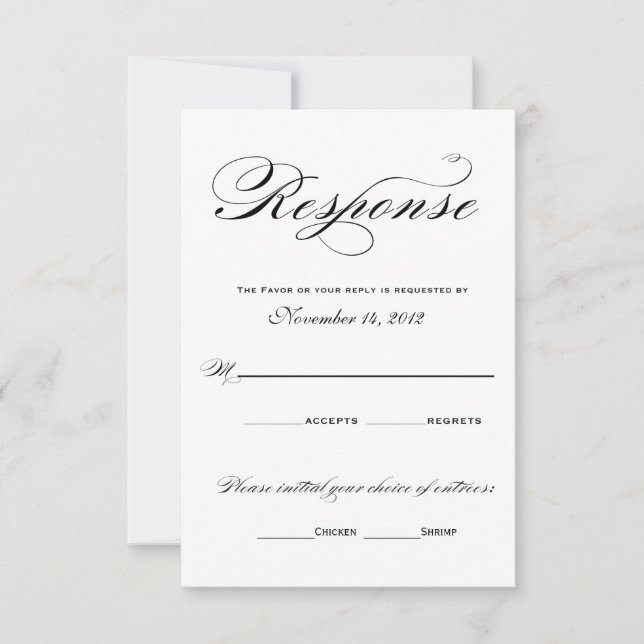 Romantic Response Cards - Black and White (Front)