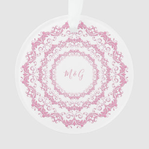 Romantic retro pink Mandala Ornament
