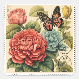 Romantic Retro Stamp Stickers