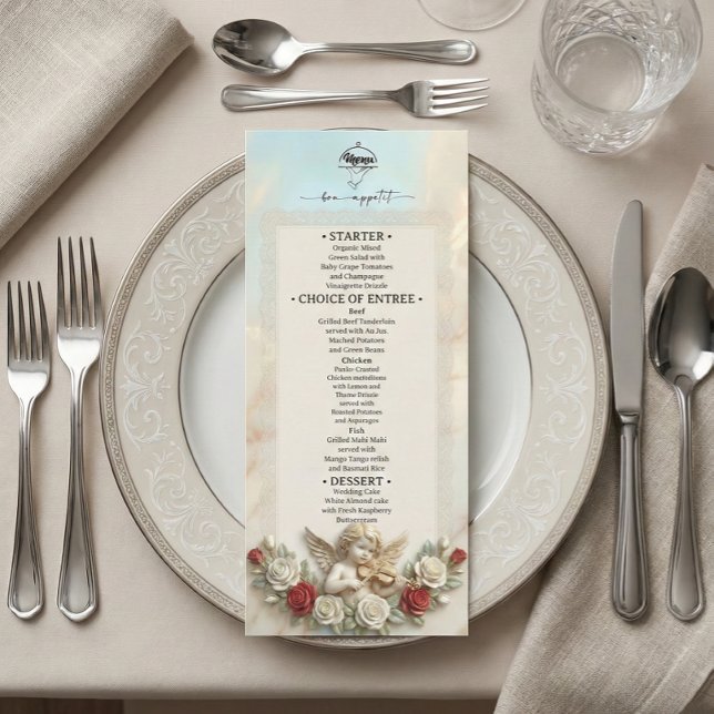 Romantic Rococo Cherub Violin Vintage Menu (Creator Uploaded)