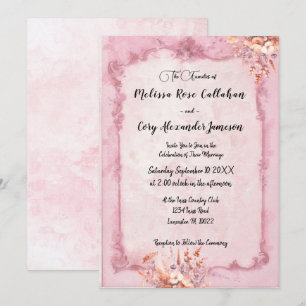 Romantic Rococo Style Floral Wedding Invitation