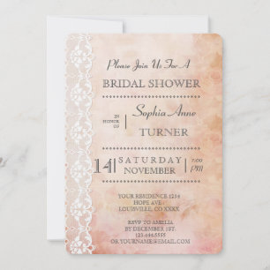 Romantic Rose and Lace BRIDAL SHOWER Invitations