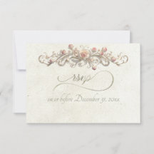 Romantic Rose Arc - Cream RSVP Card