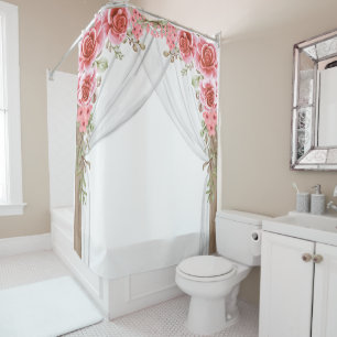 Romantic Rose Arch Floral Shower Curtain