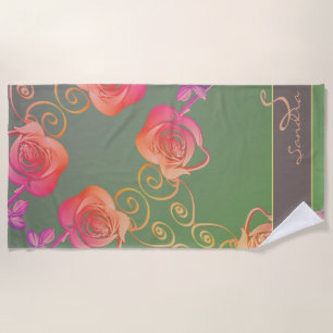 Romantic Rose Beach Towel