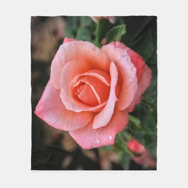 Romantic Rose Botanical Art Print Fleece Blanket (Front)