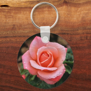 Romantic Rose Botanical Art Print Keychain