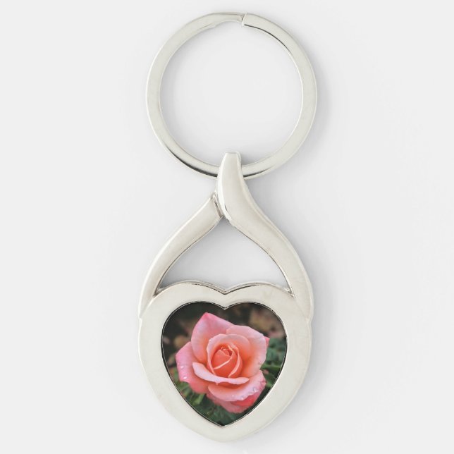 Romantic Rose Botanical Art Print Keychain (Front)
