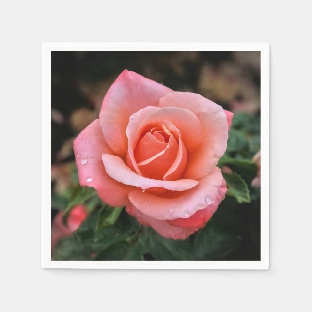Romantic Rose Botanical Art Print Napkin (Front)