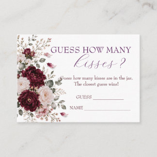 Romantic Rose Bridal Shower Game Enclosure Card
