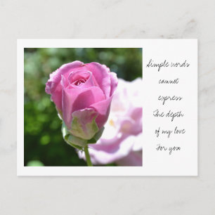 Romantic Rose Bud Postcard