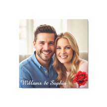 Romantic Rose Custom Couple Photo Anniversary Gift