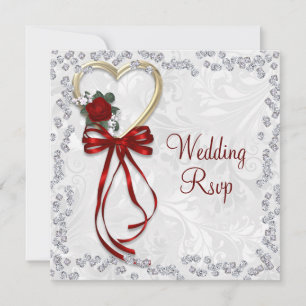 Romantic Rose, Diamonds & Red Ribbon Wedding