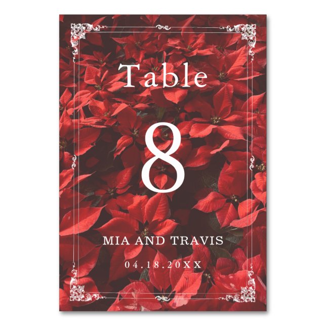 Romantic Rose Floral Elegant Editable Table Number (Front)