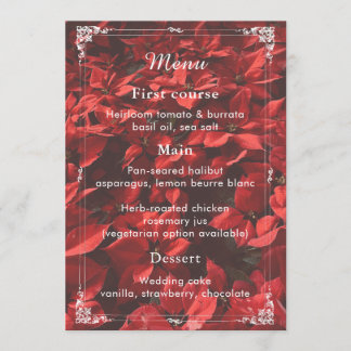 Romantic Rose | Floral Elegant Menu Card Dinner