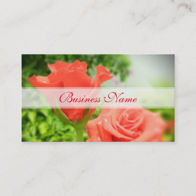 Romantic Rose Flowers Business Card (Front)