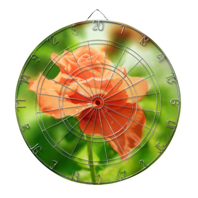 Romantic Rose Flowers Dartboard (Front)