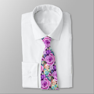 Romantic Rose Flowers Garden Tie