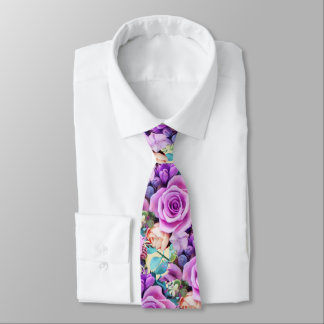 Romantic Rose Flowers Garden Tie