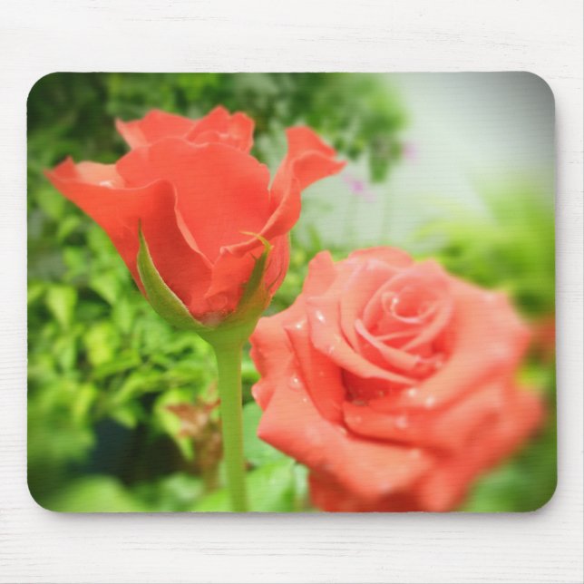 Romantic Rose Flowers Mouse Pad (Front)