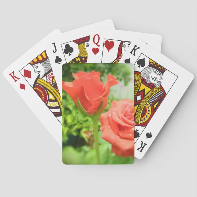 Romantic Rose Flowers Playing Cards (Back)