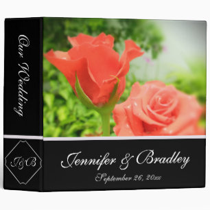 Romantic Rose Flowers Wedding Binder