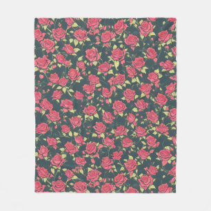 Romantic Rose Garden Fleece Blanket