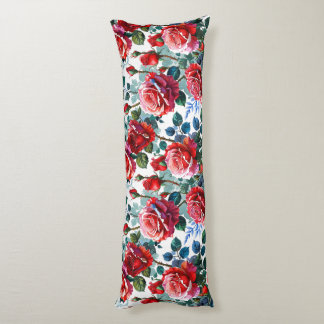 Romantic Rose Garden Print Body Pillow