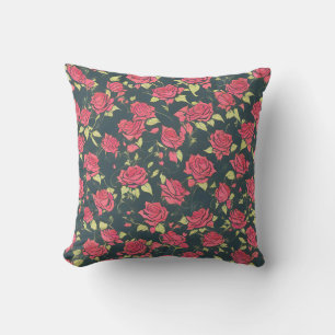 Romantic Rose Garden Throw Pillow