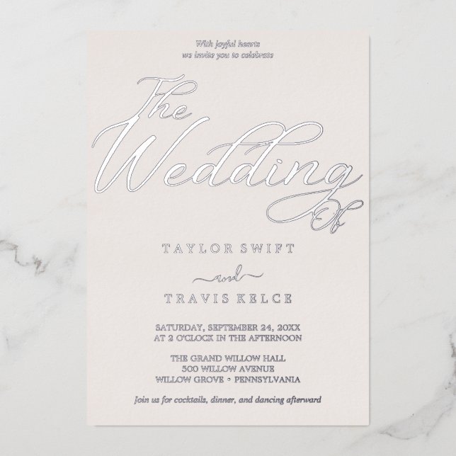 Romantic Rose Gold Foil | Blush All-in-One Wedding (Front)