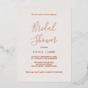Romantic Rose Gold Foil   Blush Bridal Shower 