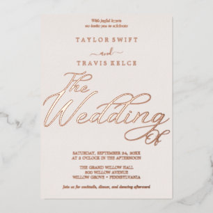 Romantic Rose Gold Foil Blush Flourish Wedding
