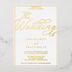 Romantic Rose Gold Foil & Blush Frame Wedding