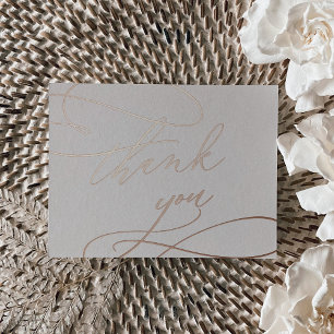Romantic Rose Gold Foil Blush Thank You Card