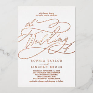 Romantic Rose Gold Foil Flourish The Wedding Of