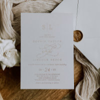 Romantic Rose Gold Foil Monogram Wedding