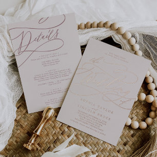 Romantic Rose Gold Foil Pink All In One Wedding