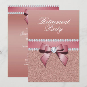 Romantic Rose Gold Retirement Party Invitation