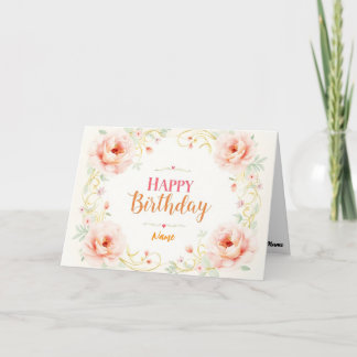 Romantic Rose Gold Script Card