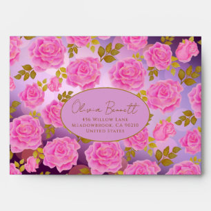 Romantic Rose Pattern Envelope